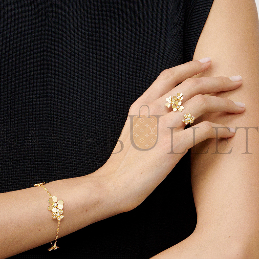 v*n cl*f arpels frivole bracelet, 5 flowers - yellow gold, Di*m*nd vcarp3w400